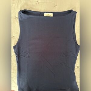 Chic Navy Sleeveless Tank Top